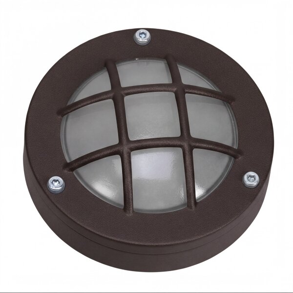 Außenwandlampe Glas Messing G9 IP64 Ø 14 cm rund