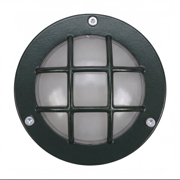Kellerlampe Messing massiv Glas D: 14 cm IP64 Grün G9