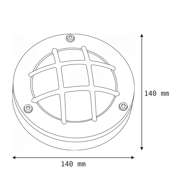 Kellerlampe Echt-Messing Glas D: 14 cm IP64 Grün antik