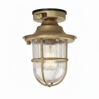 Deckenlampe außen Glas Messing massiv E27 IP54 rund