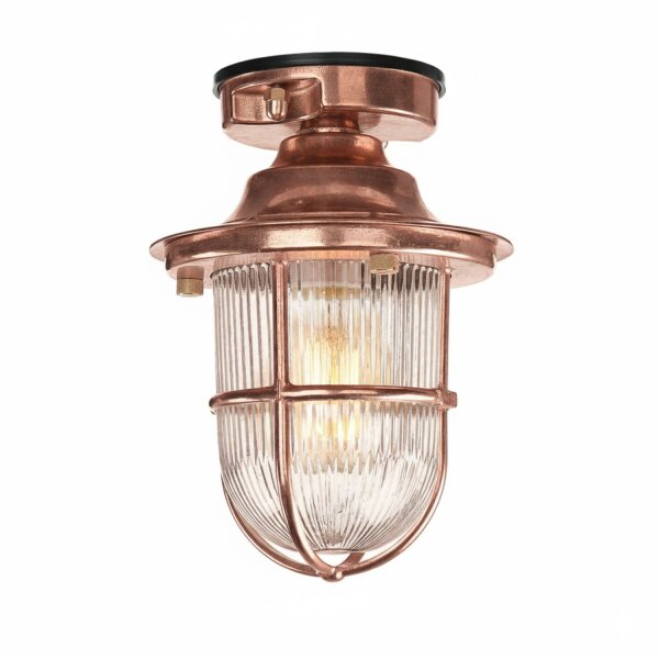 Außenleuchte Glas Echt-Messing E27 IP54 Ø 16 cm rund