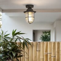 Deckenlampe außen Messing massiv Glas E27 IP54 D:...
