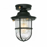 Außenlampe Glas Messing massiv E27 IP54 D: 16 cm...