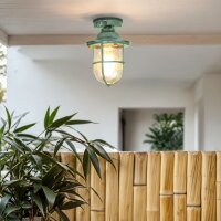 Deckenlampe außen Echt-Messing Glas Ø 16 cm...