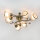 Florale Deckenlampe mit Glasschirm Weiß Bronze antik