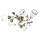 Florale Deckenlampe mit Glasschirm Weiß Bronze antik