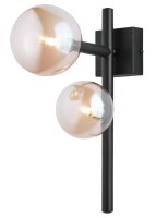 Metall Wandleuchte Schwarz Bernstein für G9