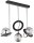 H&auml;ngelampe Metall Glas inkl. LED G9 3-flammig