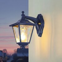 Wandleuchte au&szlig;en Messing massiv H: 23 cm IP43 Blau...