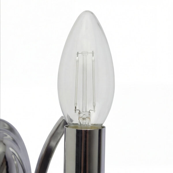 Wandlampe mit Schalter Chrom 2-flammig E14 B: 32,5 cm