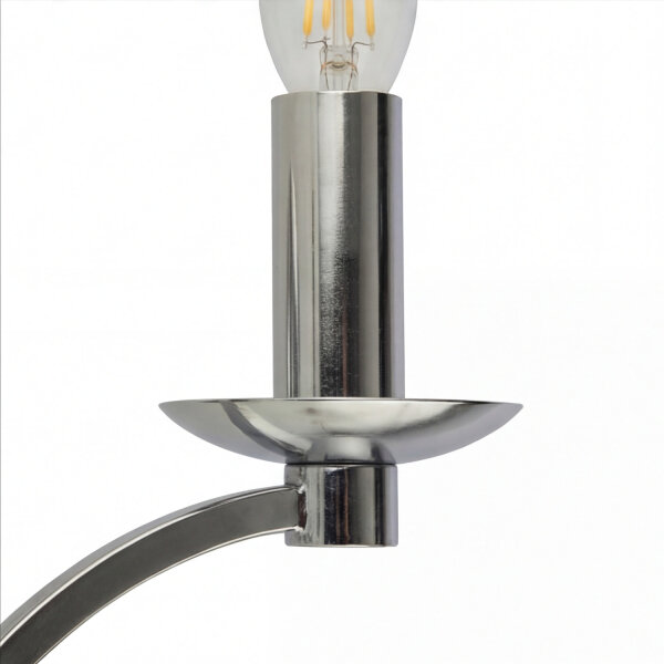 Wandlampe mit Schalter Chrom 2-flammig E14 B: 32,5 cm