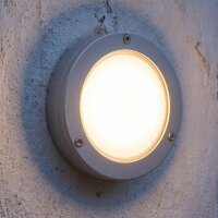 Außenwandleuchte Messing massiv Glas G9 IP64 Grau rund