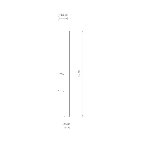Schmale Wandleuchte Messing Up Down H:40cm Metall 2x G9