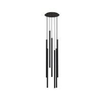Moderne Pendelleuchte Schwarz 7-flammig G9 Metall