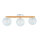 Deckenlampe Holz Glas 47 cm lang G9 in Hell Weiß 3-flammig