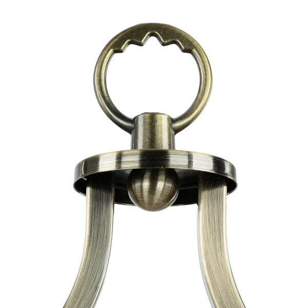 Art Déco Wandleuchte Kristall E14 H: 35 cm in Messing antik