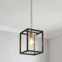 Hängelampe Schwarz Gold B: 20 cm Vintage Design E27
