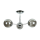 Deckenleuchte Metall Rauchglas B: 48 cm Chrom 3x E27 Retro