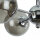 Deckenleuchte Chrom B: 60 cm Metall Rauchglas 5x E27 Kugel