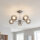 Deckenleuchte Chrom B: 60 cm Metall Rauchglas 5x E27 Kugel