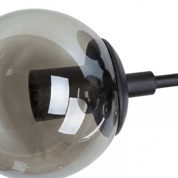 Deckenlampe Rauchglas Metall B: 60 cm Schwarz 5x E27