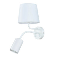 Wandlampe Weiß E27 mit Leselampe verstellbar GU10