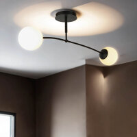Deckenleuchte Schwarz Wei&szlig; Kugel Schirm Deckenlampe