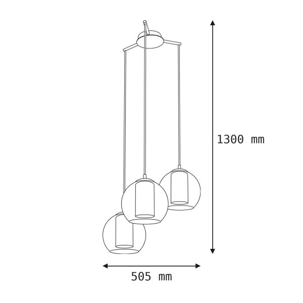 Suspension décorative Bolsano Blanc Ø50,5cm 3-Flmg