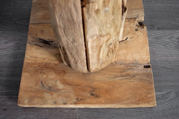 Standleuchte 160cm Modern Teak Holz Leinen