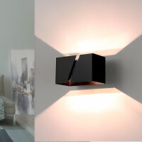 Up Down Wandleuchte Metall Design eckig Schwarz G9
