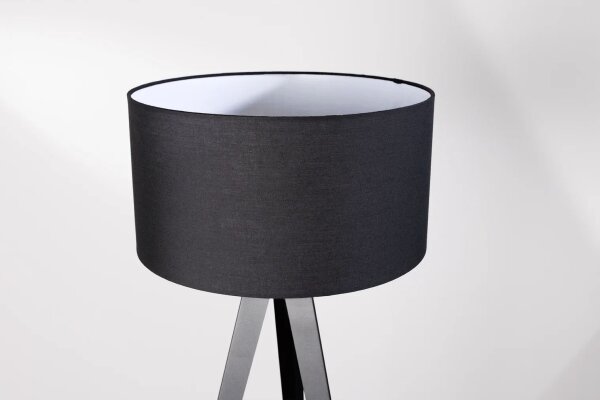 Lampenschirm Schwarz Stoff Ø 38 cm für Tischleuchte E27