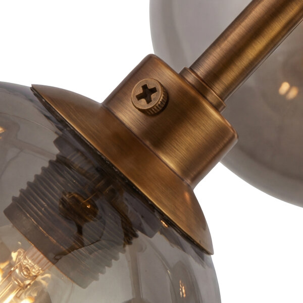 Pendelleuchte Rauchglas Metall Bronze G9 B:49 cm 9-flmg