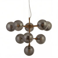 Pendelleuchte Rauchglas Metall Bronze G9 B:49 cm 9-flmg