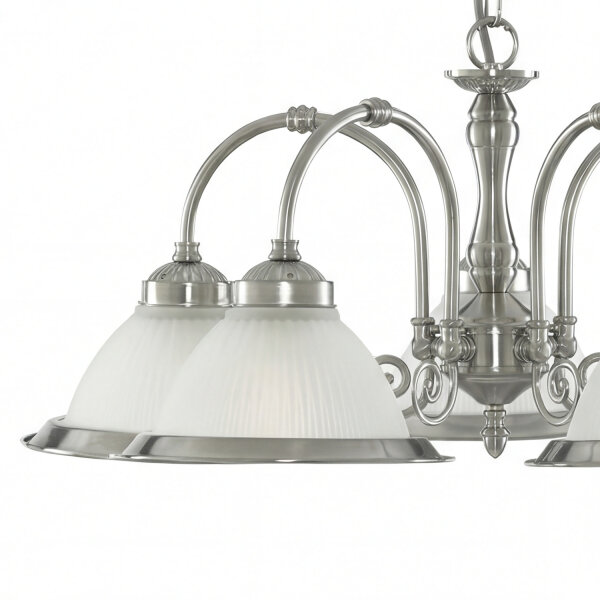 Hängelampe Glas Metall Silber E27 B:62 cm Jugendstil