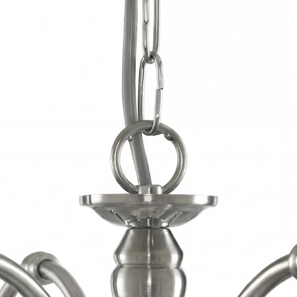 Hängelampe Glas Metall Silber E27 B:62 cm Jugendstil