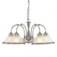 Hängelampe Glas Metall Silber E27 B:62 cm Jugendstil