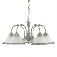 Hängelampe Glas Metall Silber E27 B:62 cm Jugendstil