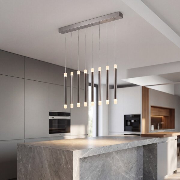 Pendelleuchte LED Nickel Metall 2700K Up Down L:99 cm