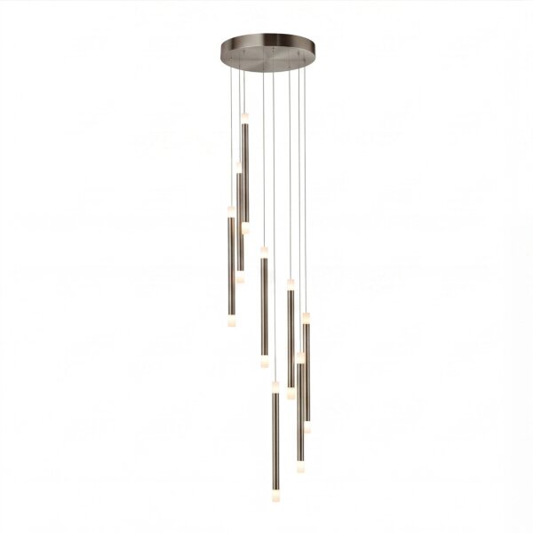 Pendelleuchte LED Nickel Metall 2700K Up Down Ø32 cm