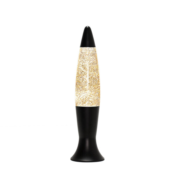 Retro Lavalampe Glitter 40 cm G9 Schwarz Gold