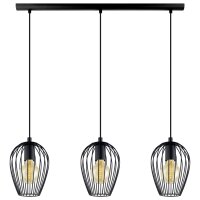 Extraordinaire lampe &agrave; suspendre Newtown Noir 3-Flmg