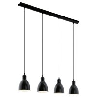 Lampe &agrave; suspendre Priddy blanc 4-Flmg