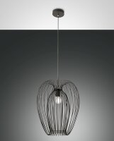 H&auml;ngelampe Schwarz Metall E27 &Oslash;40 cm rund...