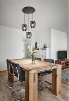 Pendelleuchte Schwarz Metall E27 L:50 cm rund