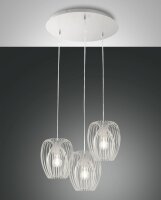 Hängelampe Weiß Metall E27 L:50 cm rund Modern