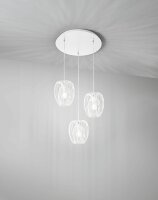 Hängelampe Weiß Metall E27 L:50 cm rund Modern