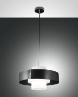 Pendelleuchte Anthrazit E27 Glas rund Ø45 cm Schwarz