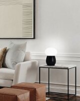 Tischleuchte Glas E27 Weiß Schwarz H:30 cm blendarm