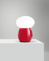 Tischleuchte Glas Kabelschalter Rot Weiß E27 H:30 cm