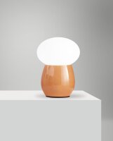 Tischleuchte Bernstein E27 Glas Weiß H:30 cm dekorativ